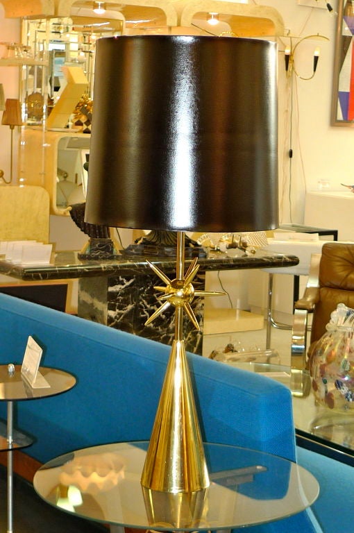 Pair of Modernist Brass Sputnik Table Lamps