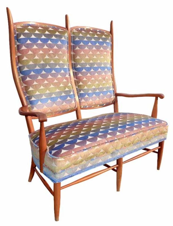 Mid-Century Modern American High Back Arm Chair by Maxwell Royal