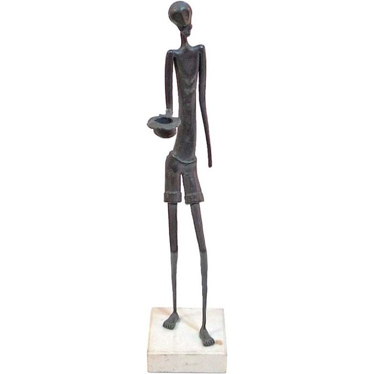 "MENOSEANTE" Iron Sculpture by Alberto Pipoli For Sale