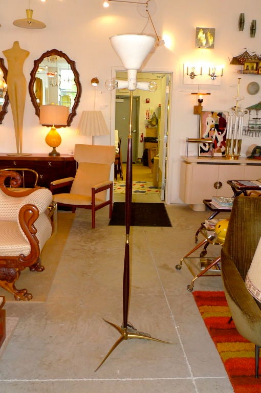 mahogany tripod floor lamp