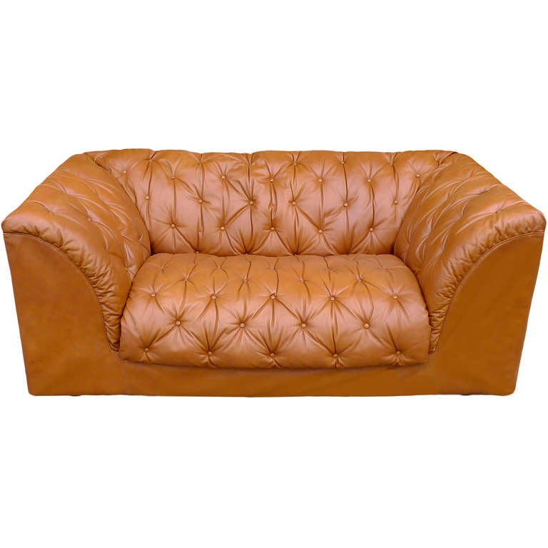 1970 S Italian Tufted Leather Sofa By, Tufted Leather Sofas