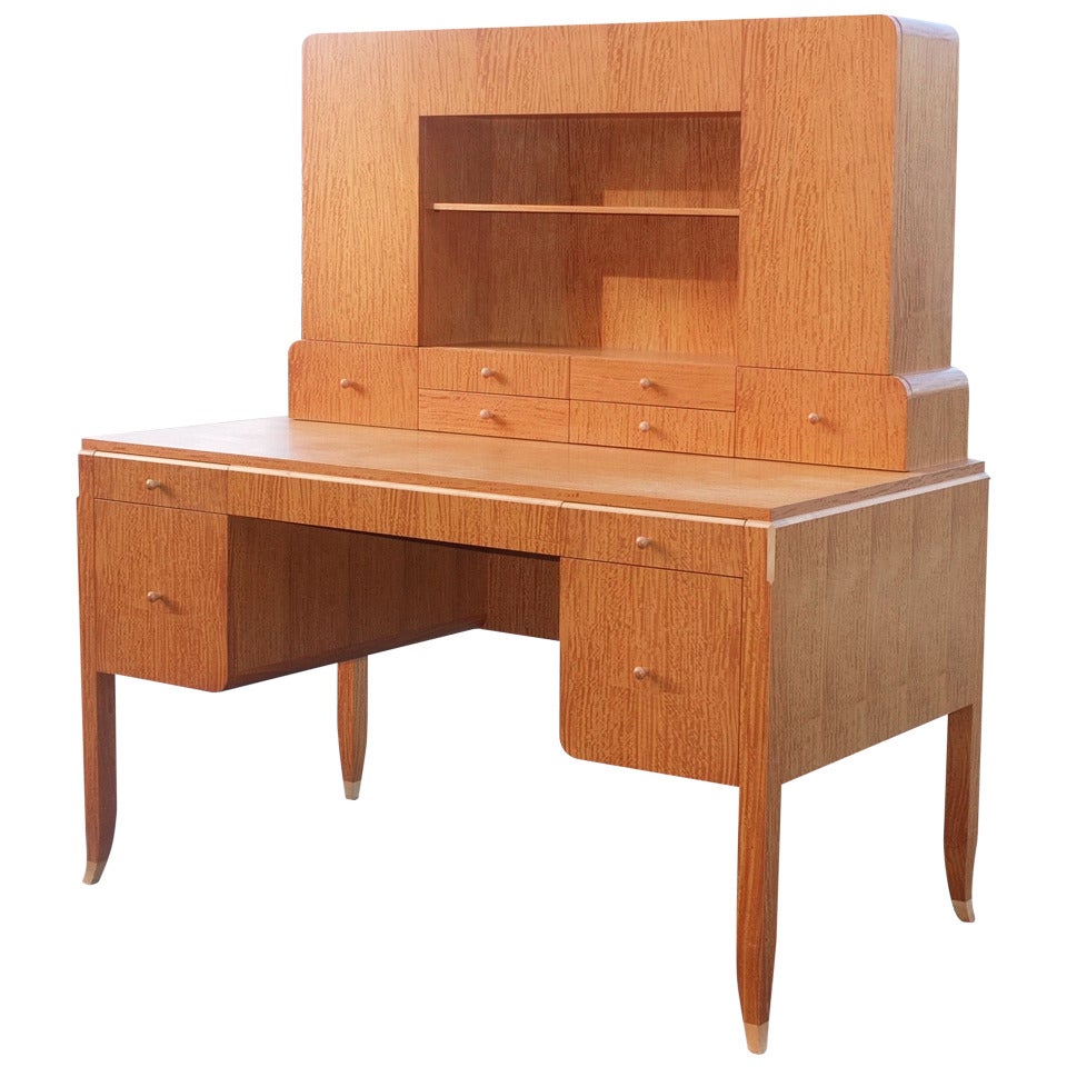 Studio Craft East Indian Satinwood Desk by Gregg Lipton For Sale