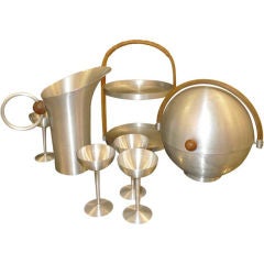 American Art Deco Spun Aluminum Barware by Russel Wright 10