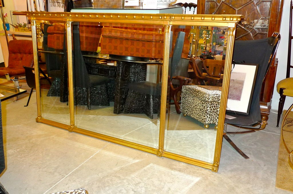 7ft x 4ft Gilt Wood Federal Style 3 Panel Mirror 1