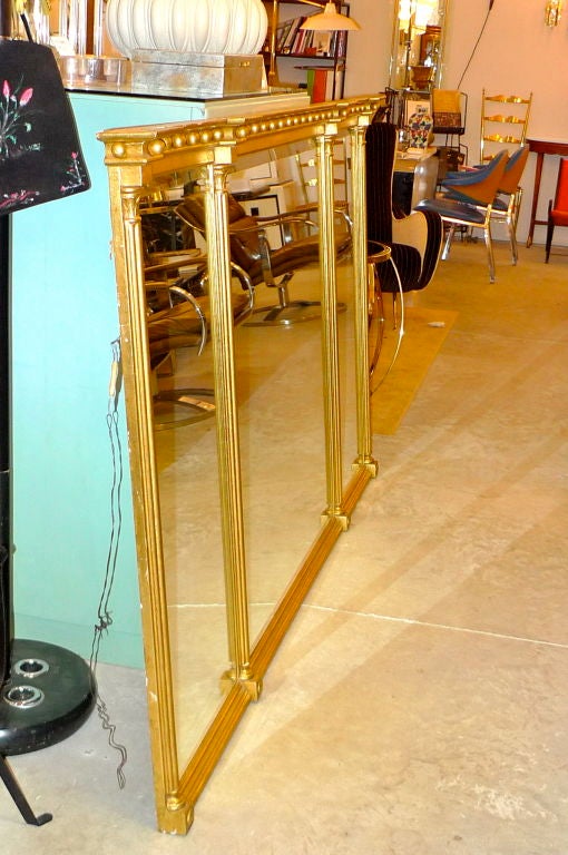 7ft x 4ft Gilt Wood Federal Style 3 Panel Mirror 3