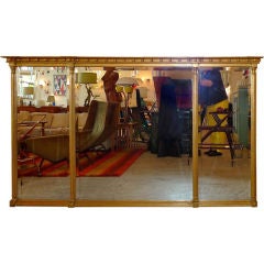 7ft x 4ft Gilt Wood Federal Style 3 Panel Mirror