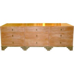 Nine Drawer Cerused Asian Style Console