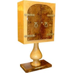 Aldo Tura Mirrored Cabinet Bar on Pedestal Stand 8