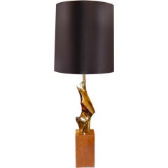 Cast Polished Brass on Mahogany Lamp by Laurel 6