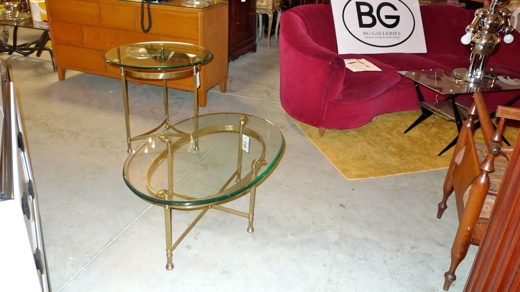 20th Century La Barge Oval Brass Cocktail Table