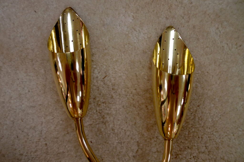 Pair of Italian Brass Double Stem Sconces For Sale 5
