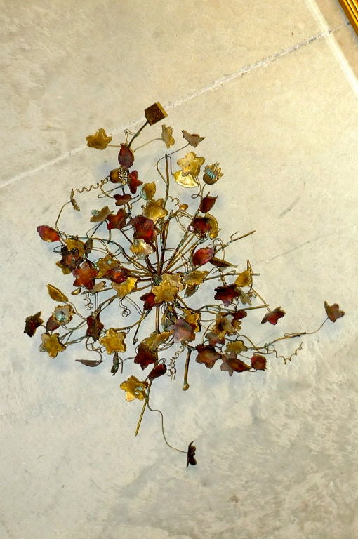 American Metal Craft Cluster of Ivy Leaves, Signed For Sale