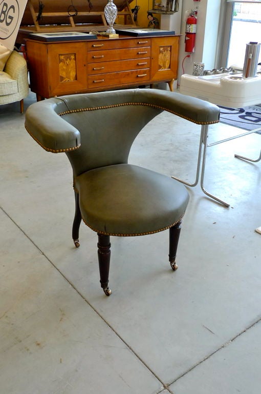 19th Century WIlliam IV Horseshoe Library Chair