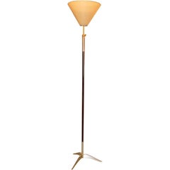 Vintage French Telescoping Tripod Torchiere Floor Lamp