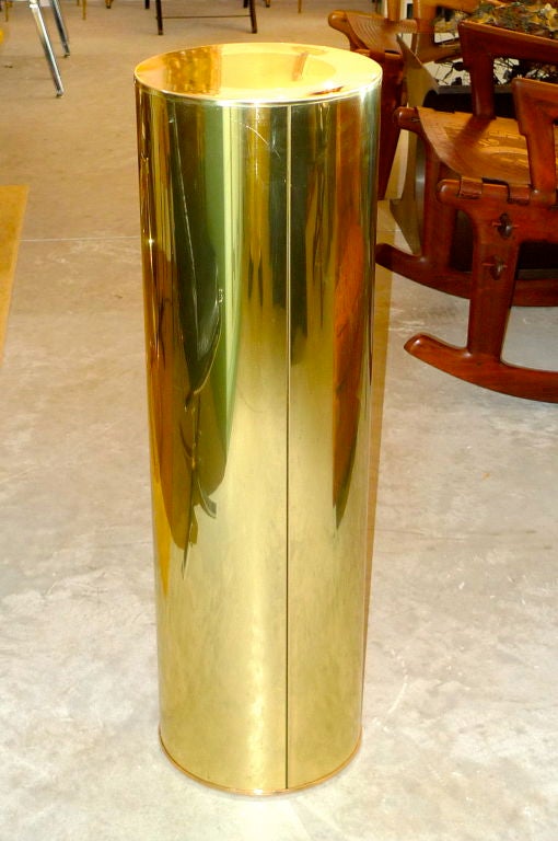20th Century Curtis Jere Signed Brass Pedestal Column