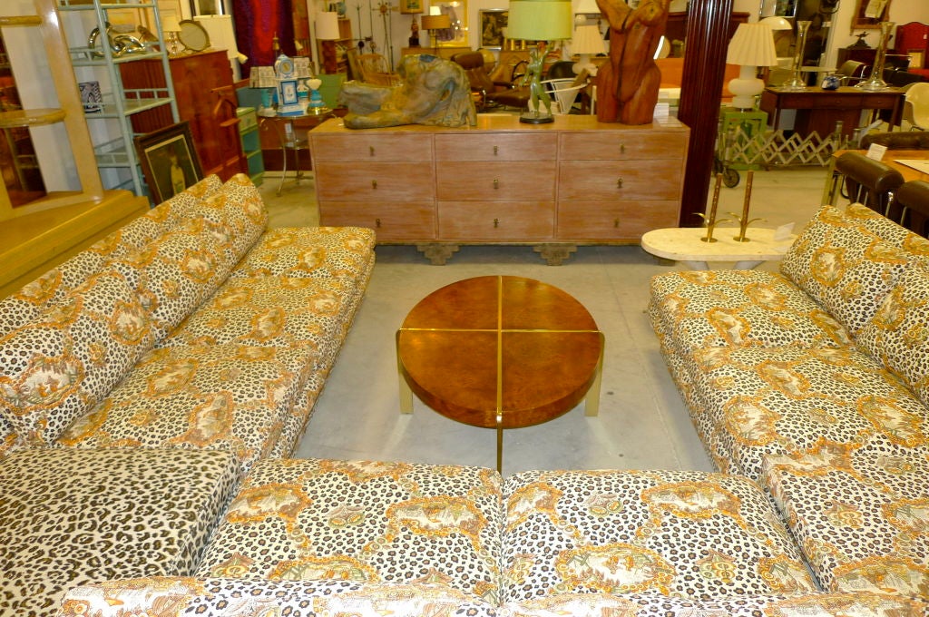 Custom Thayer Coggin Banquette Sectional in Quilted Leopard 2