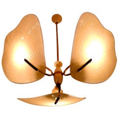 Vintage 1940's Italian Glass Butterfly Wing Chandelier