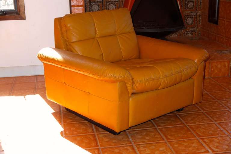 De Sede 1970's Leather Club Chair For Sale 2