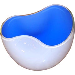 Ciotola in vetro biomorfa di Alfredo Barbini, firmata