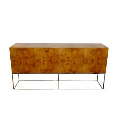 Vintage Milo Baughman Burlwood Floating Sideboard