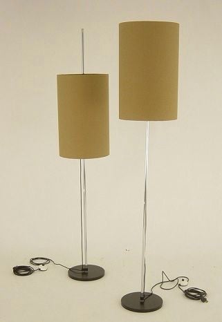 Pair Adjustable Steel Staff Leuchten Floor Lamps