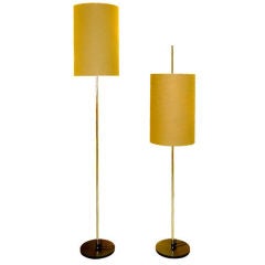 Pair Adjustable Steel Staff Leuchten Floor Lamps