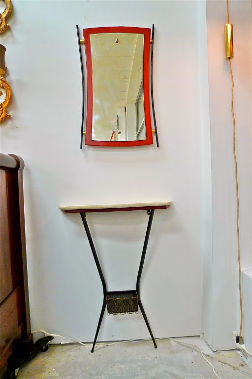 Italian Console Table & Mirror by Cesare Lacca 1