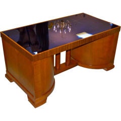 American Deco "Cocktails" Table with Cobalt Blue Mirror