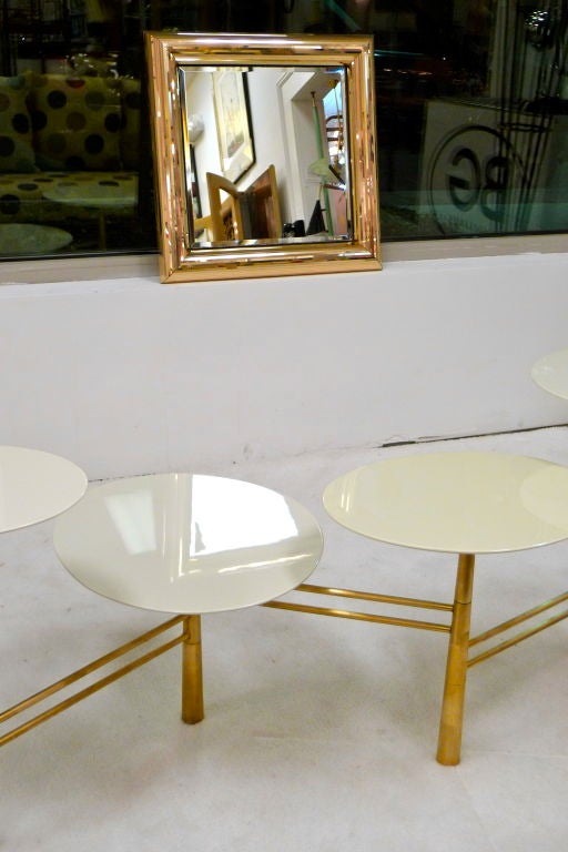 20th Century Jon Gilmore Square Frame Golden Mirror For Sale