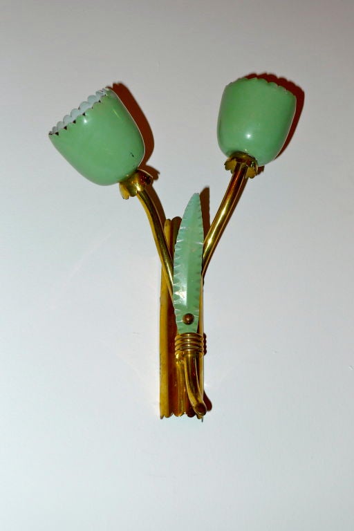 Pair of G.C.M.E Mod.351 Tulip Form Italian Sconces For Sale 3