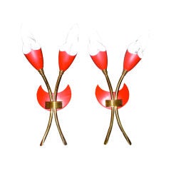 Pair of Tulip Form Italian Sconces 6