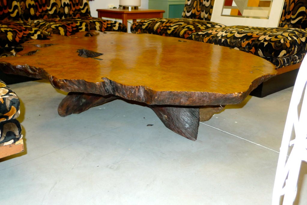 Massive Redwood Burl Root Table In Excellent Condition In Hanover, MA