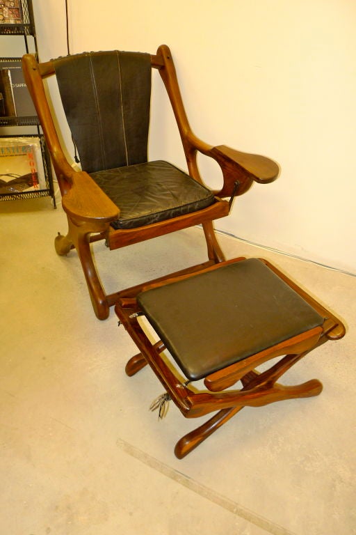 Mexicain Don Shoemaker pour Senal Sling Swinger Chair avec ottoman en vente