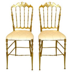 Pair of Brass Chiavari Chairs