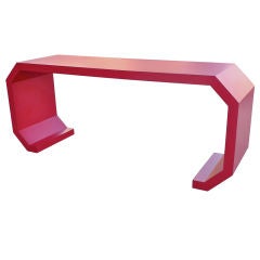 1970's Geometric Red Console Table