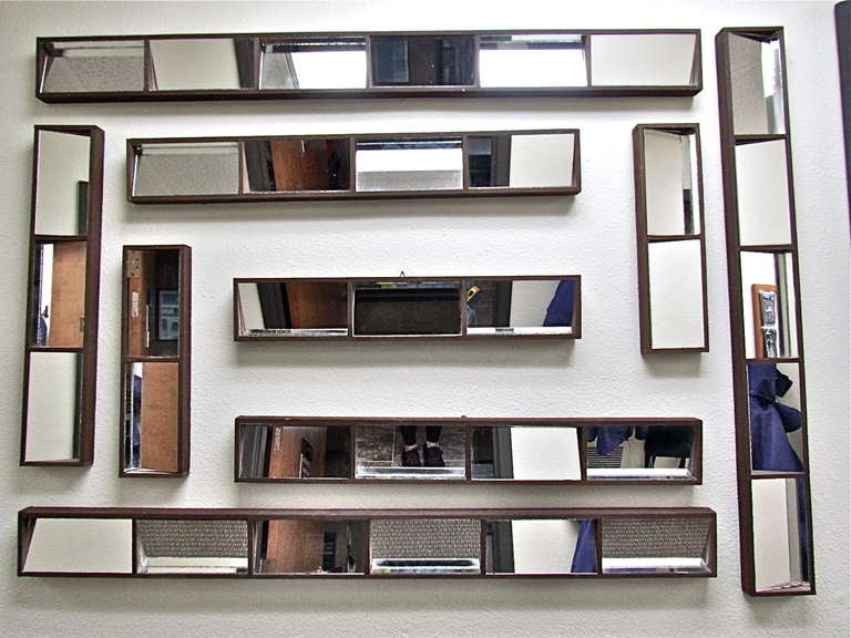 Set of 9 Slim Box Framed Mirrors for Wall Collage For Sale at 1stDibs