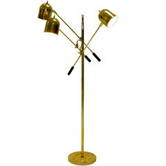 Vintage 1960's Italian Floor Lamp with 3 Articulating Arms 