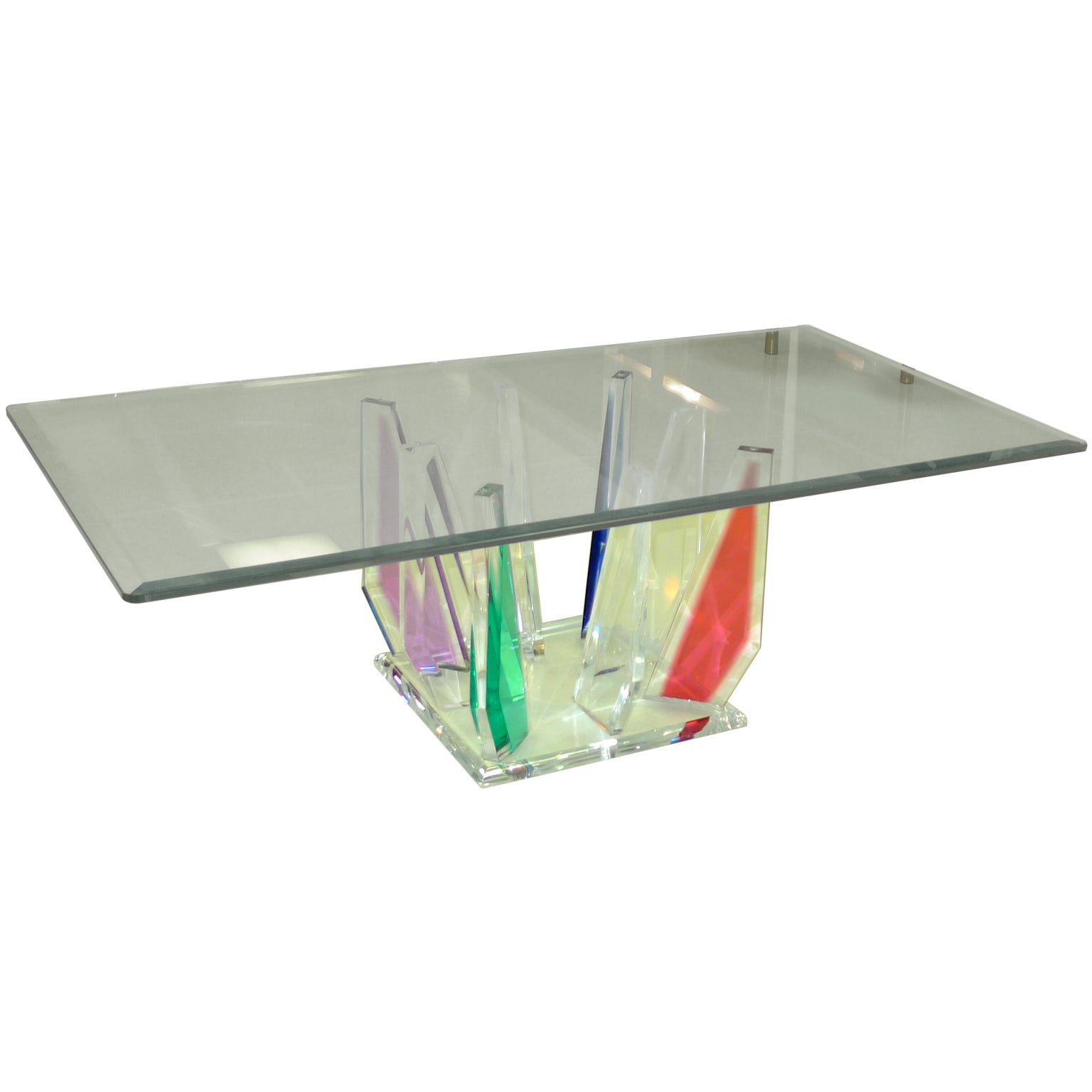 Multi-Color Lucite Stalagmite Cocktail Table