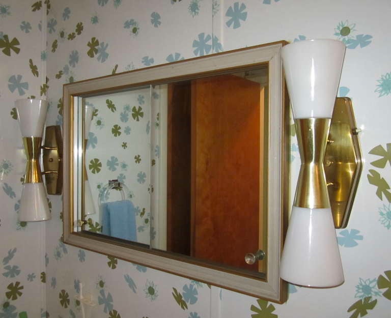 Mid-Century Modern Pair of Atomic Sconces by John C. Virden