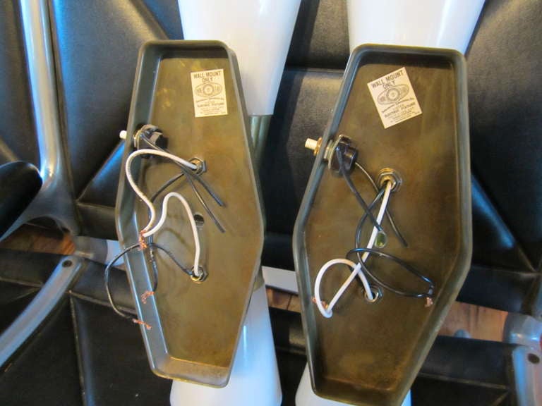 Mid-20th Century Pair of Atomic Sconces by John C. Virden