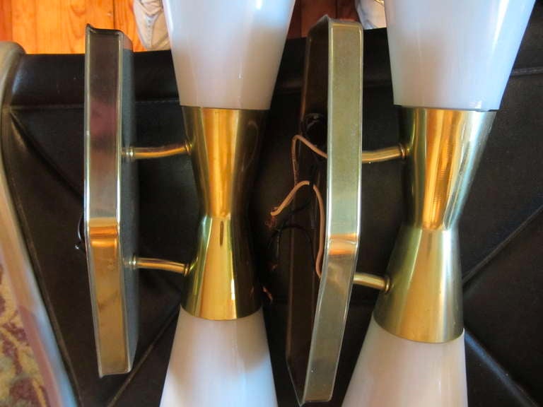 Pair of Atomic Sconces by John C. Virden In Excellent Condition In Hanover, MA