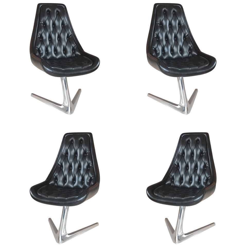 Set of 4 Sculpta 'Star Trek' Swivel Chairs by Chromcraft