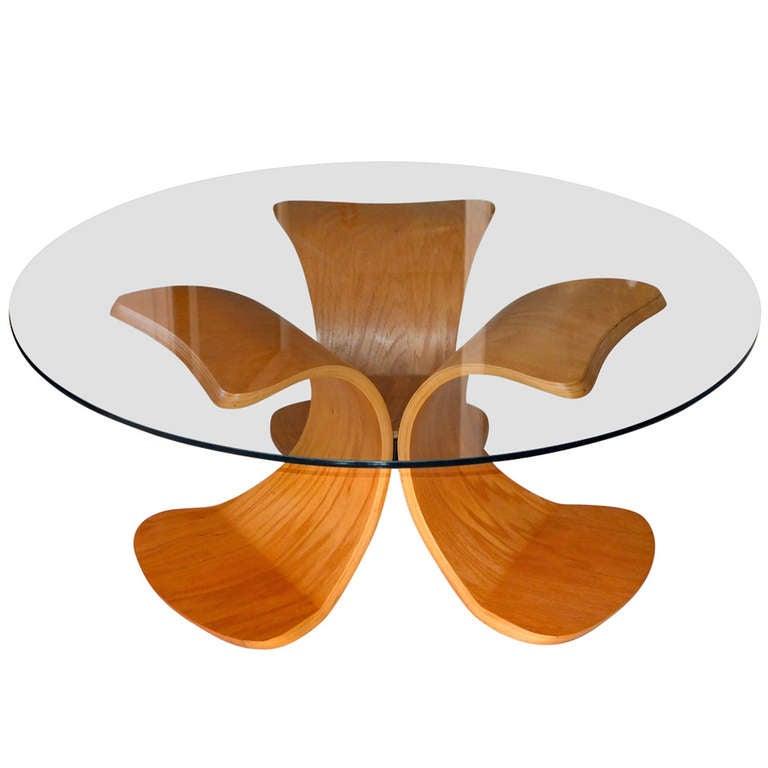 Vintage Bent Plywood Cocktail Table For Sale at 1stdibs