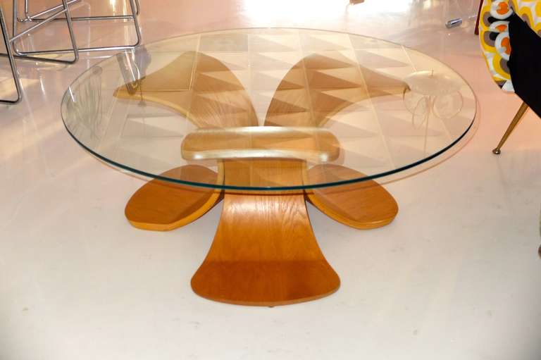 Mid-Century Modern Vintage Bent Plywood Cocktail Table