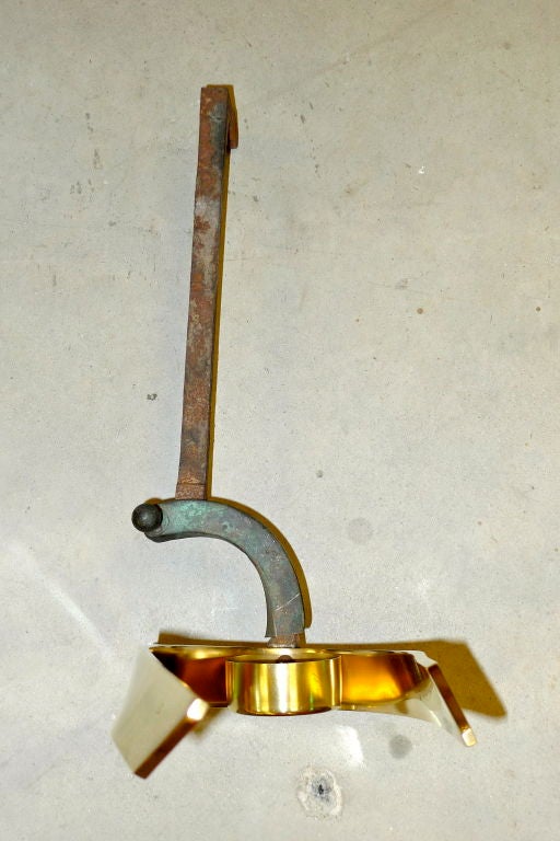 Pair of American Modernist Brass Andirons 1