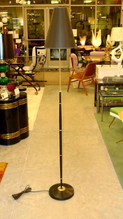 French 1950's Bamboo Motif Floor Lamp