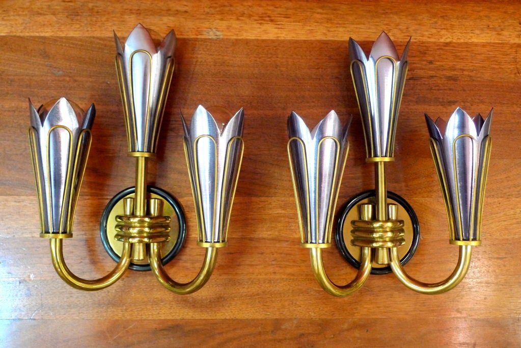 art deco wall candle holders