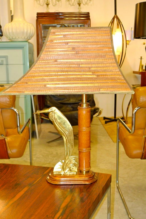 Mid-20th Century French 1950's Bamboo Table Lamp For Sale