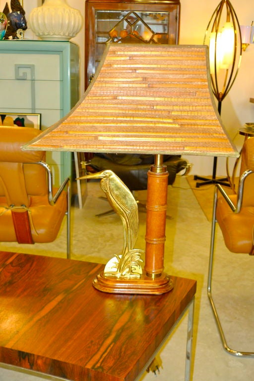 French 1950's Bamboo Table Lamp For Sale 2