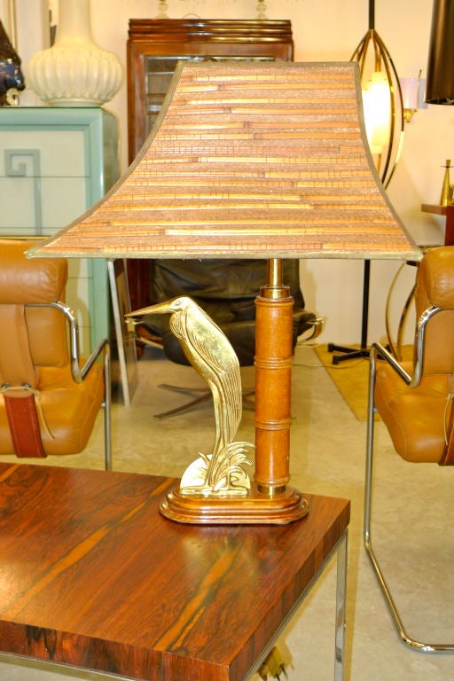 French 1950's Bamboo Table Lamp For Sale 3